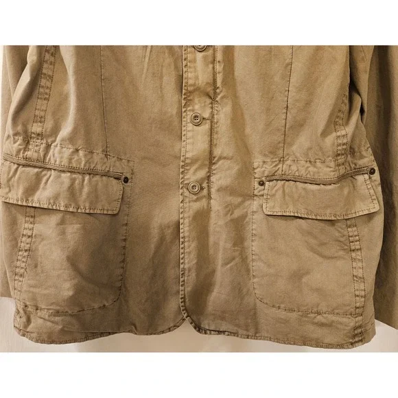 Johnston & Murphy Mens Tan Cotton Field Jacket Utility Blazer Size L Brown - Picture 4 of 11